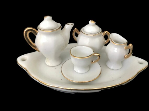 NIB Miniature Porcelain 3" Teapot Genuine Porcelain Teapot Collectible 