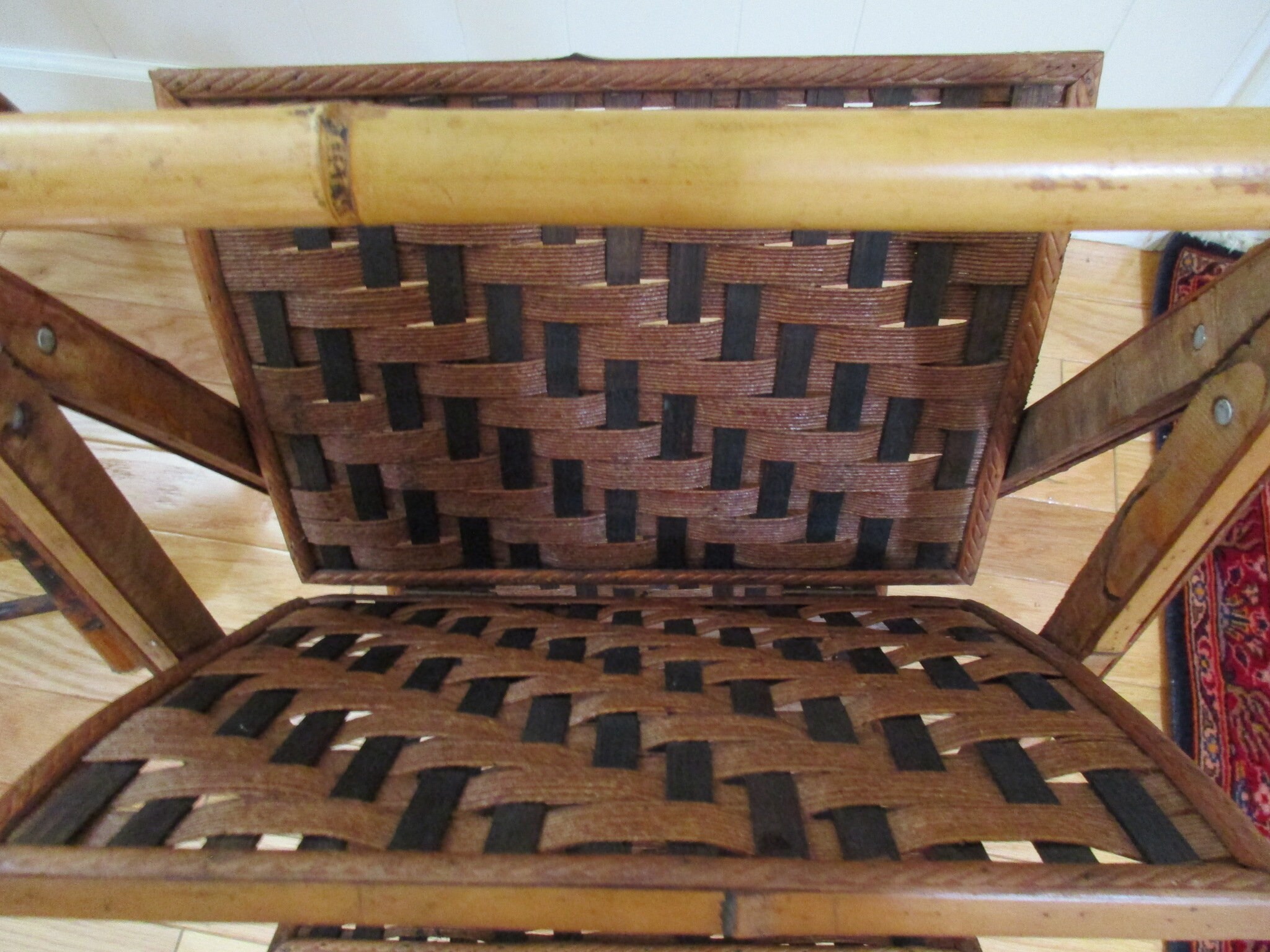 Two Tier Magazine Rack Vintage Bamboo Folding Magazine Rack, Rattan 2 Tier Magazine Holder ...