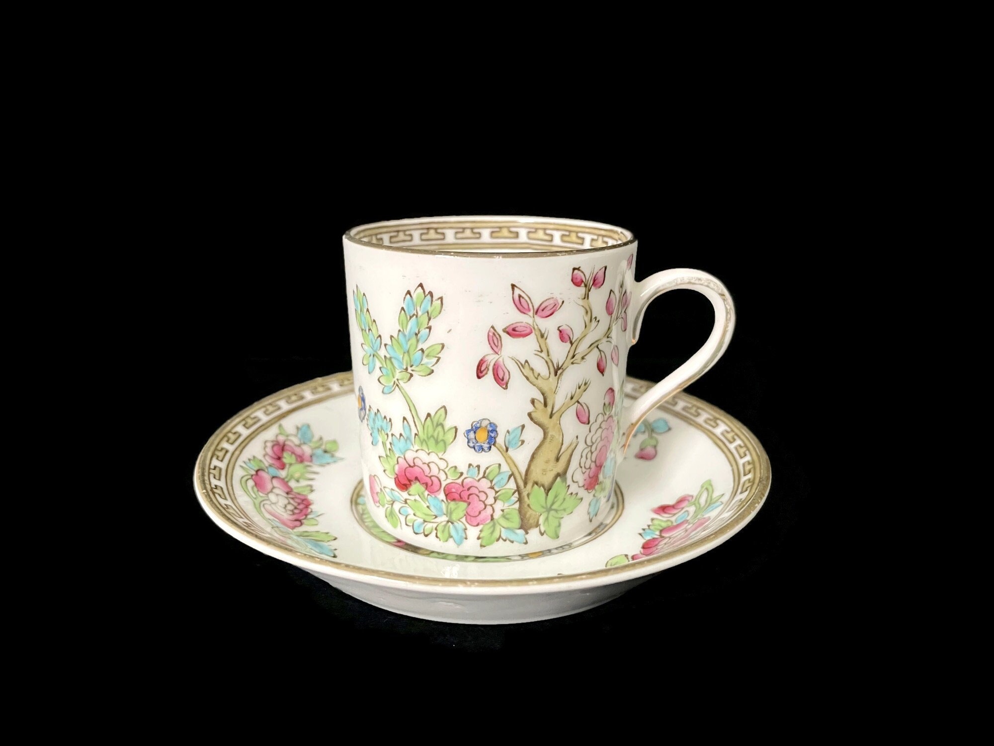 コールポート ミニチュアフルーツハンドペイントカップソーサーサイン入り