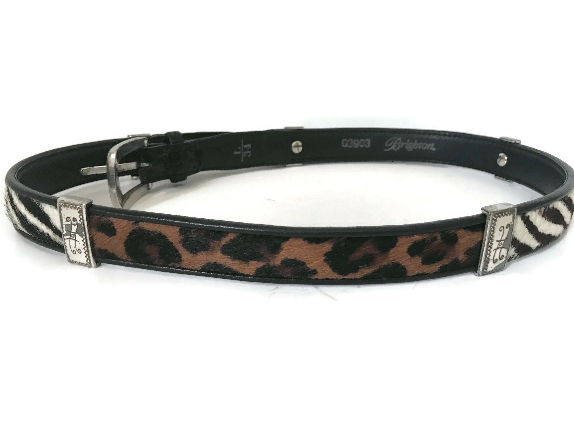 Vintage Leatherock Leopard Haircalf Belt Gold Hardware Y2K Statement Leather 90s Leatherock Belt - Etsy main image 3
