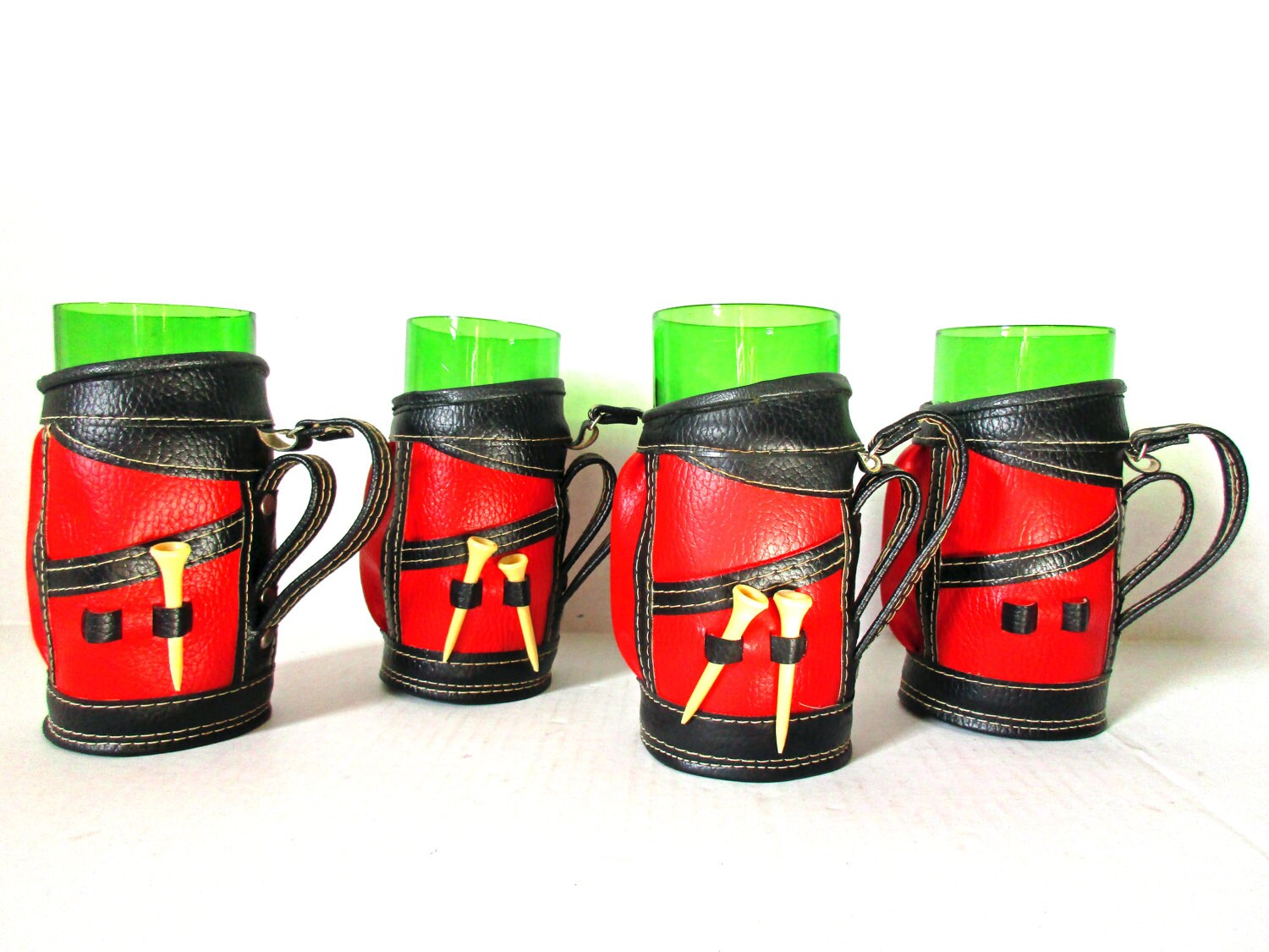 Golf Bag Drink Holder Vintage Barware Vintage Bar Glasses Etsy