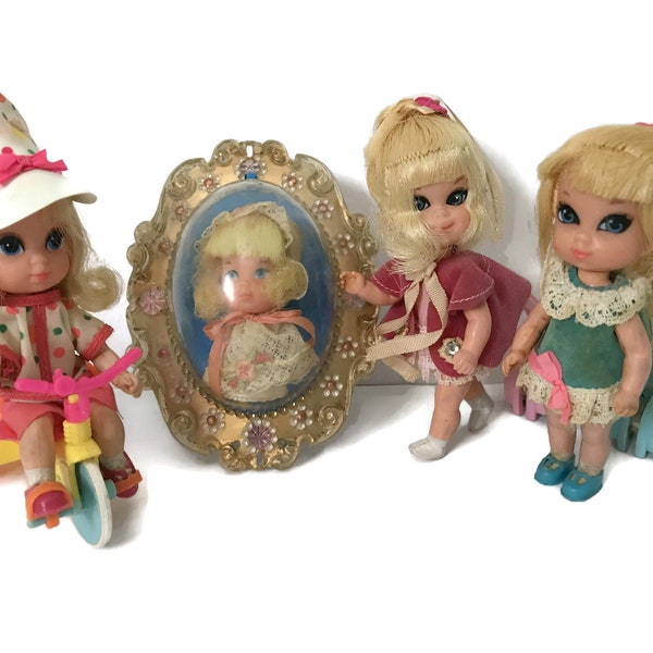 Liddle Kiddle Dolls, Fritzi Frosty Wagon Set, 1960s Mattel Made in Hong Kong