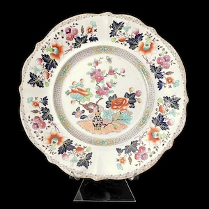 Early Samuel Alcock or Minton Circa 1835-1840 Antique English Ironstone Dinner Plate 9-1/2&quot;, Bombay Japan
