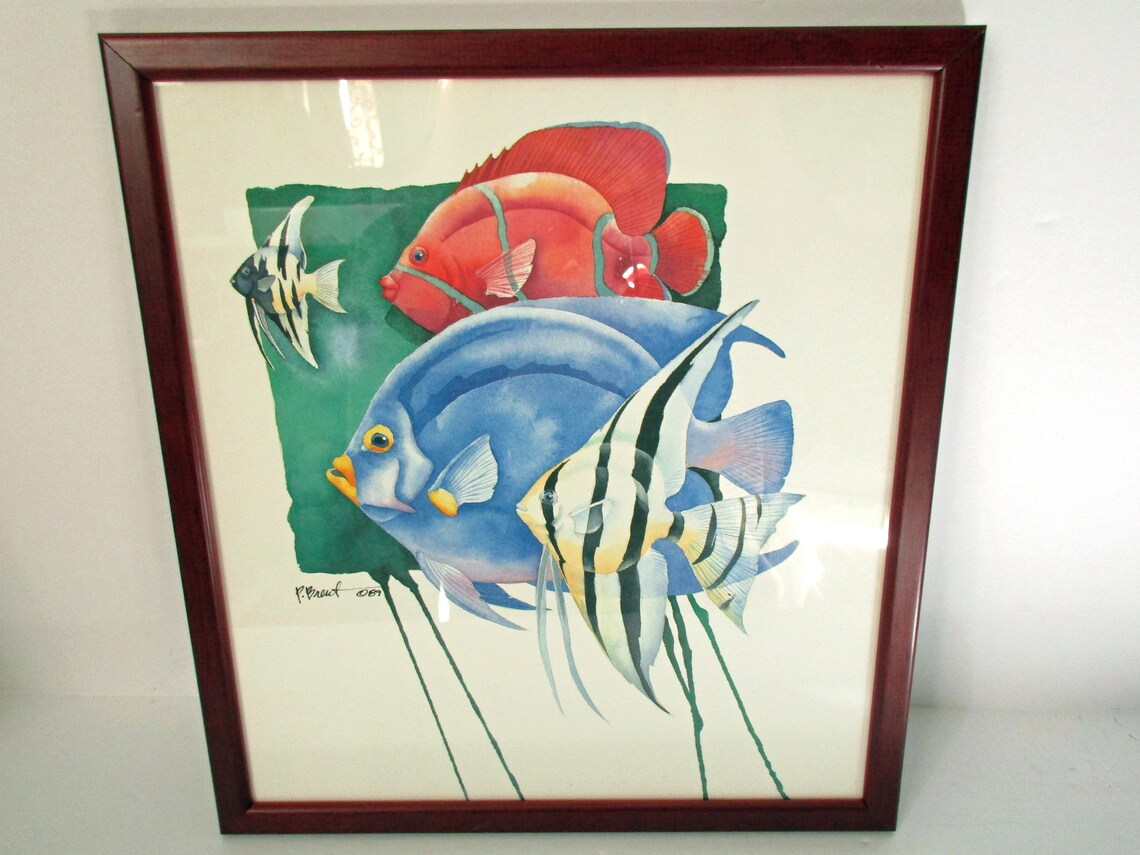 Paul Brent Framed Print P Brent Signed Tropical Fish Print Etsy