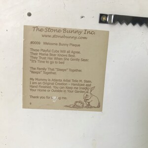 WELCOME Bunny Rabbit Plaque, Front Porch Garden Welcome, Vintage 1994 ...