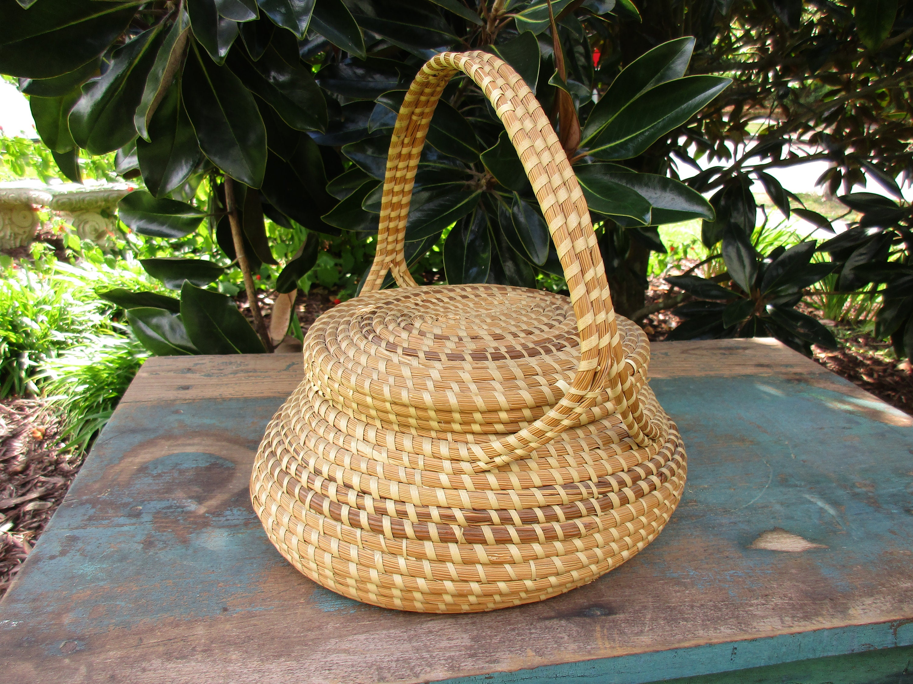 LARGE Sweetgrass Basket Charleston Gullah Basket Vintage Etsy