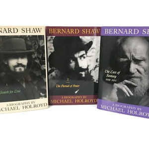 Bernard Shaw 3 Volume Set EXC, Biography by Michael Holroyd Book Collection, The Lure of Fantasy, The Pursuit of Power, The Search for Love
