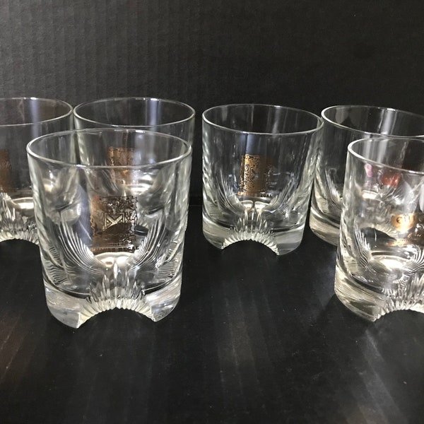 Chivas Regal Scotch Whiskey Glasses Set 4 or 6, Chivas Lover Gift Idea, Vintage Chivas Regal Bar Bar Cart Barware