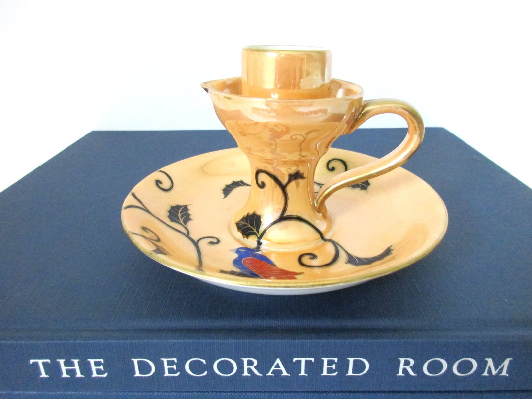 Noritake Lusterware Candle Holder EXC Vintage Noritake Green Etsy