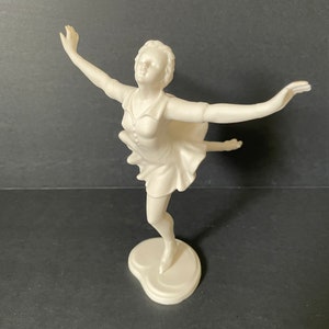 Goebel Female Ice Skater Figurine, Vintage 1970s Goebel W. Germany Figure Skater Woman