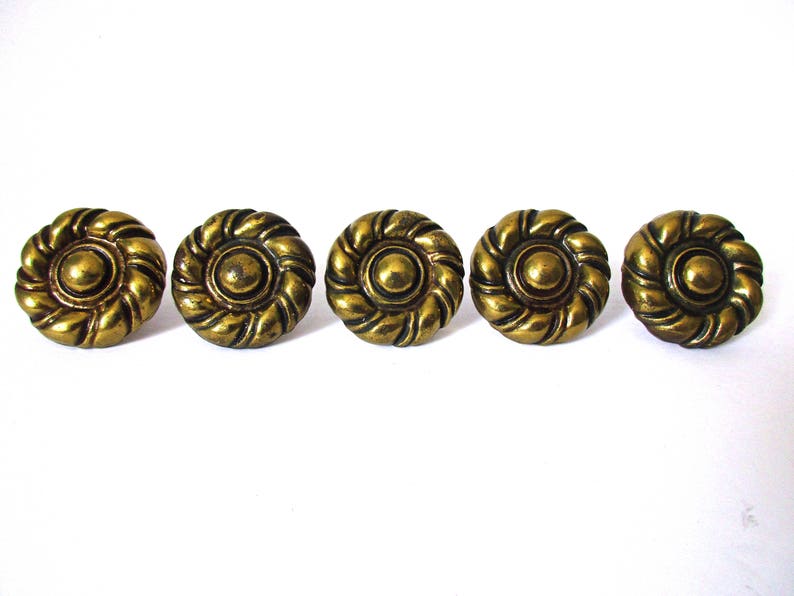 Vintage Brass Hardware Flower Knobs 1-12 Furniture Knobs FREE SHIPPING Set 5 Brass Cabinets Knobs Keeler Brass Knobs Pulls N5078