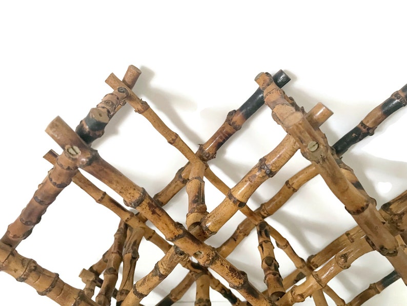 10 Bottle BAMBOO Wine Rack, Mid Century Palm Beach Regency Expanding ...