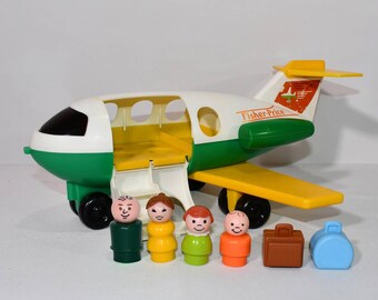 Vintage Fisher Price Little People #182 Play Family Jetliner 1980 Complete  0823!