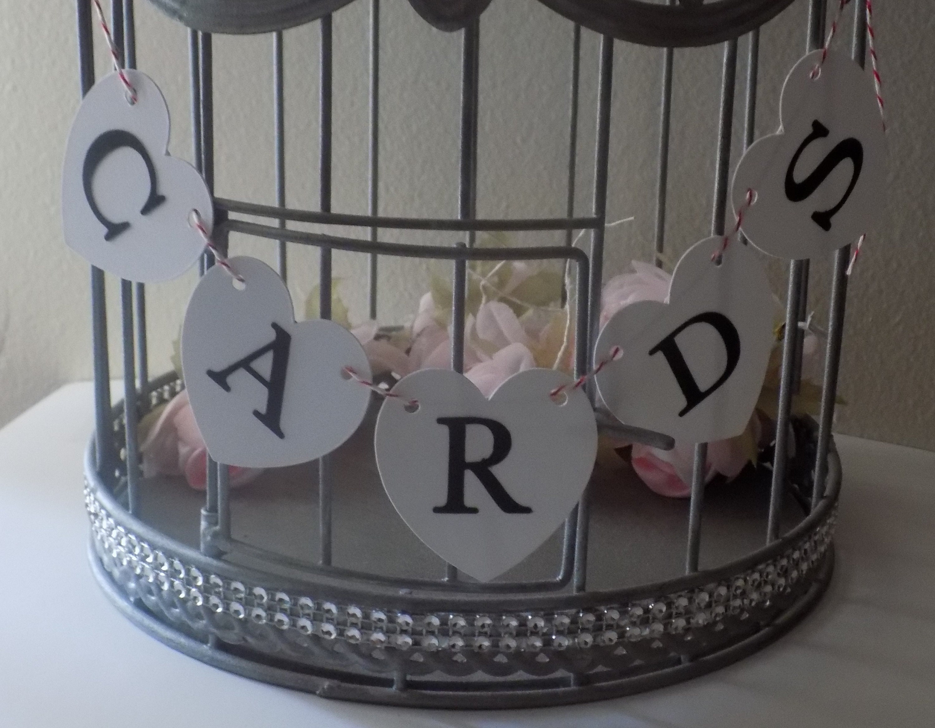 Heart Cards Banner Wedding Card Box Banner Birdcage Card Box - Etsy