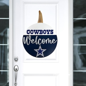 Dallas Cowboys Front Door Hanger | Porch Welcome Sign | Front Door Wreath