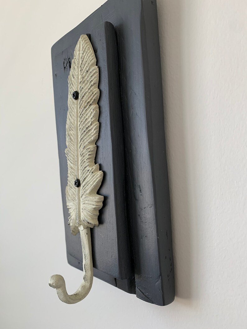 Rustic Feather Hook Entryway Hook Bathroom Hook Bedroom Hook