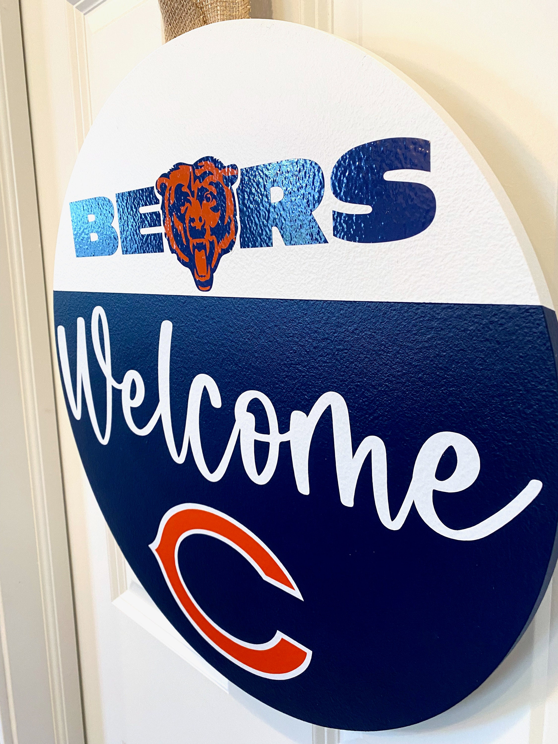 Custom Chicago Bears Door Hanger Wooden Door Sign Choose Your Chicago –  Amor Custom Gifts