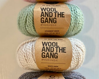 Lil' Heal The Wool, Wool and the Gang Recycled Wool, Wool and the Gand Lil' Heal The Wool, Recycelte Wolle zum Stricken und Häkeln