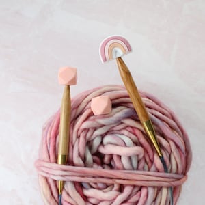 Rainbow Needle Stoppers| Knitting Needle Stoppers | Knitting Notions | Stitch Stoppers | Needle Point Protectors | Stitch Holders