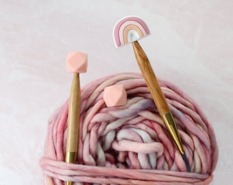 Rainbow Needle Stoppers| Knitting Needle Stoppers | Knitting Notions | Stitch Stoppers | Needle Point Protectors | Stitch Holders