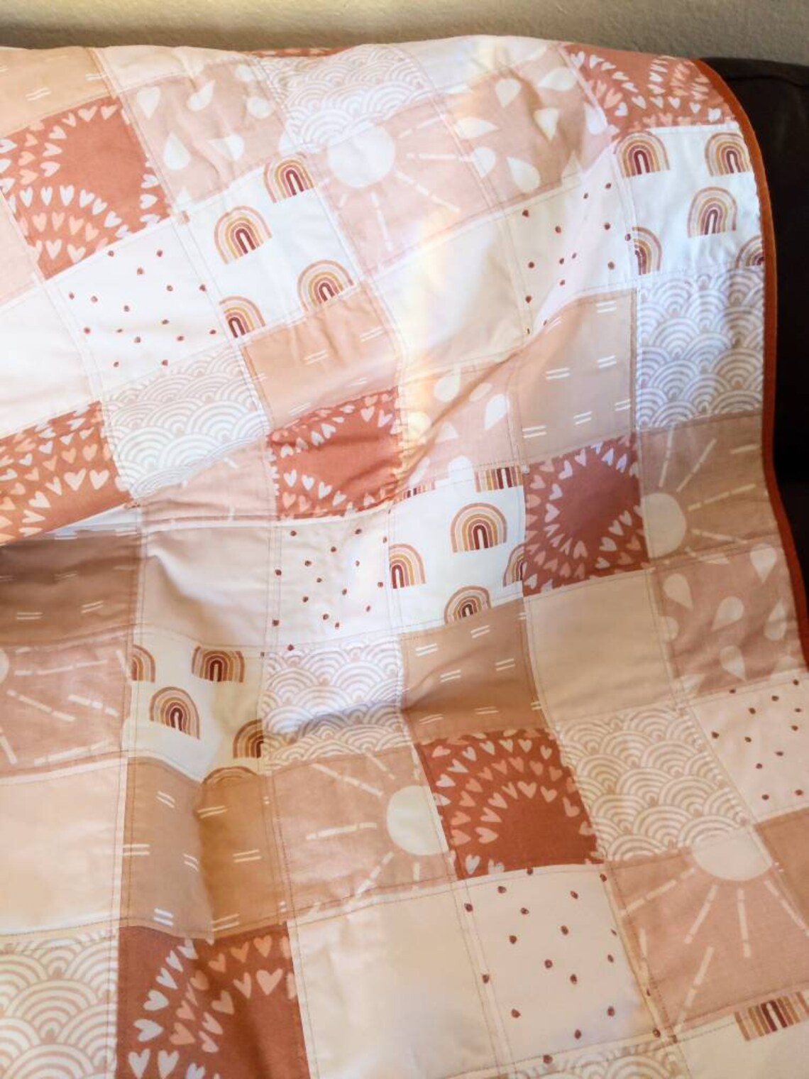 Muted rainbow baby quilt baby girl boho nursery rainbow Etsy