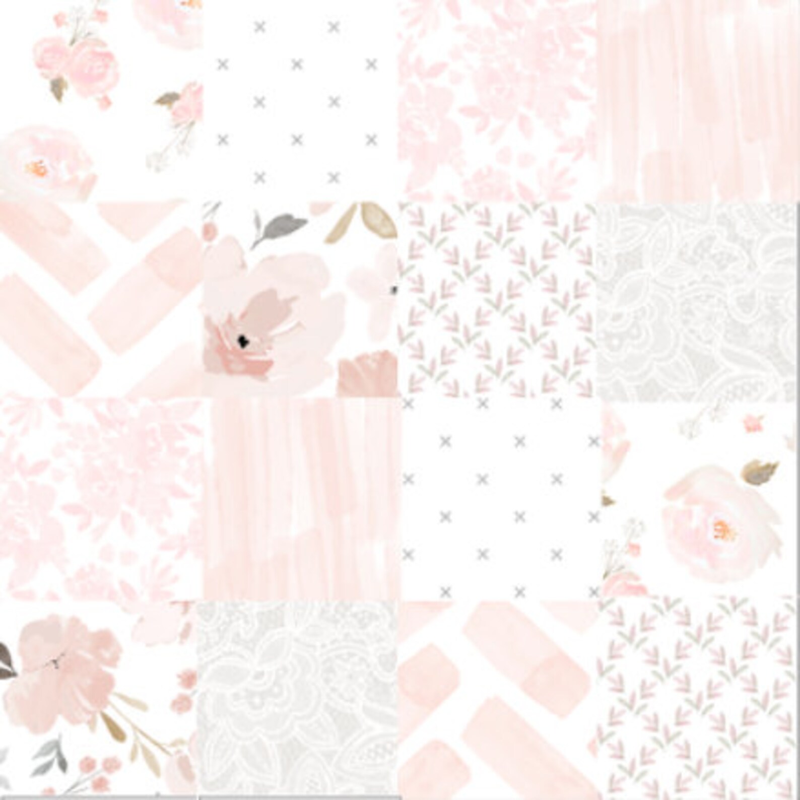 Baby Girl Blush Pink Quilt Pale Pink Floral Nursery Bedding Etsy