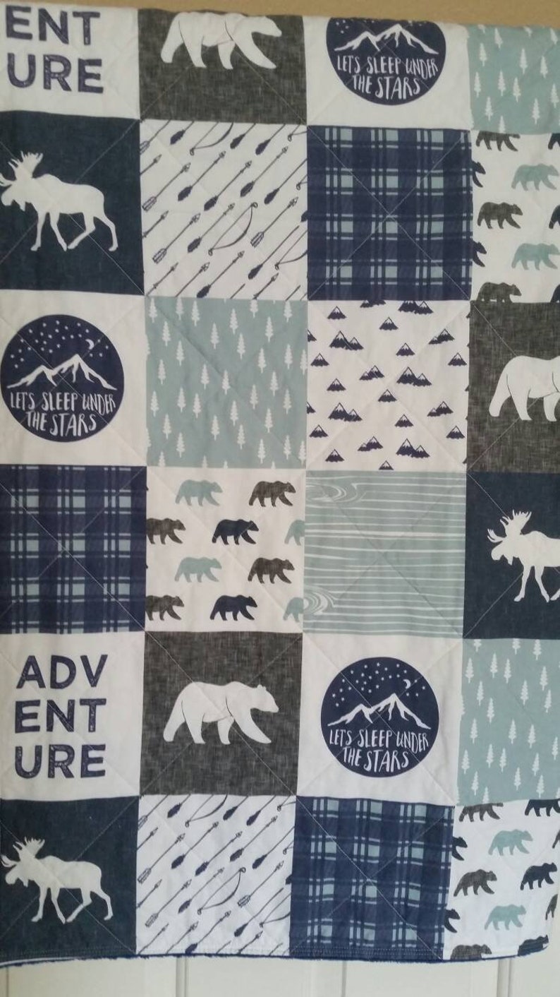 Baby Boy Quilt Woodland Nursery Bedding Wilderness Adventure Etsy