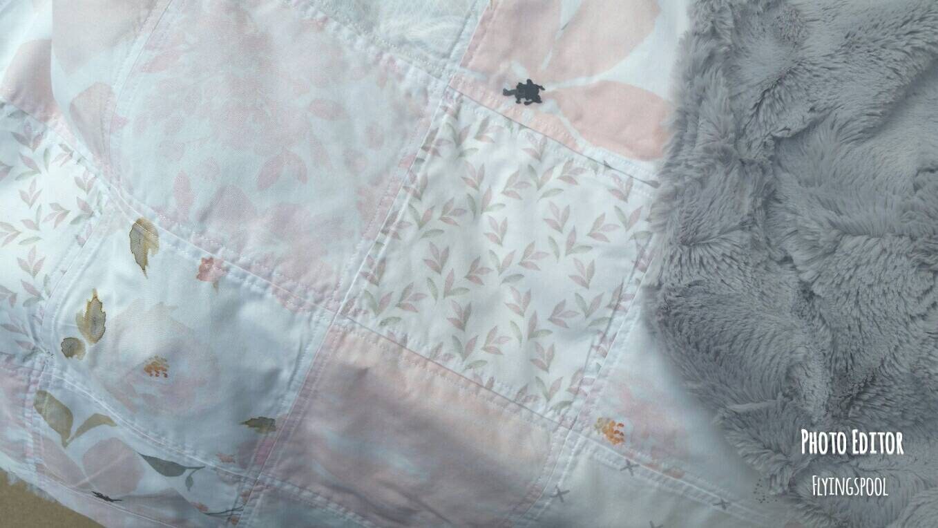 Baby Girl Blush Pink Quilt Pale Pink Floral Nursery Bedding Etsy
