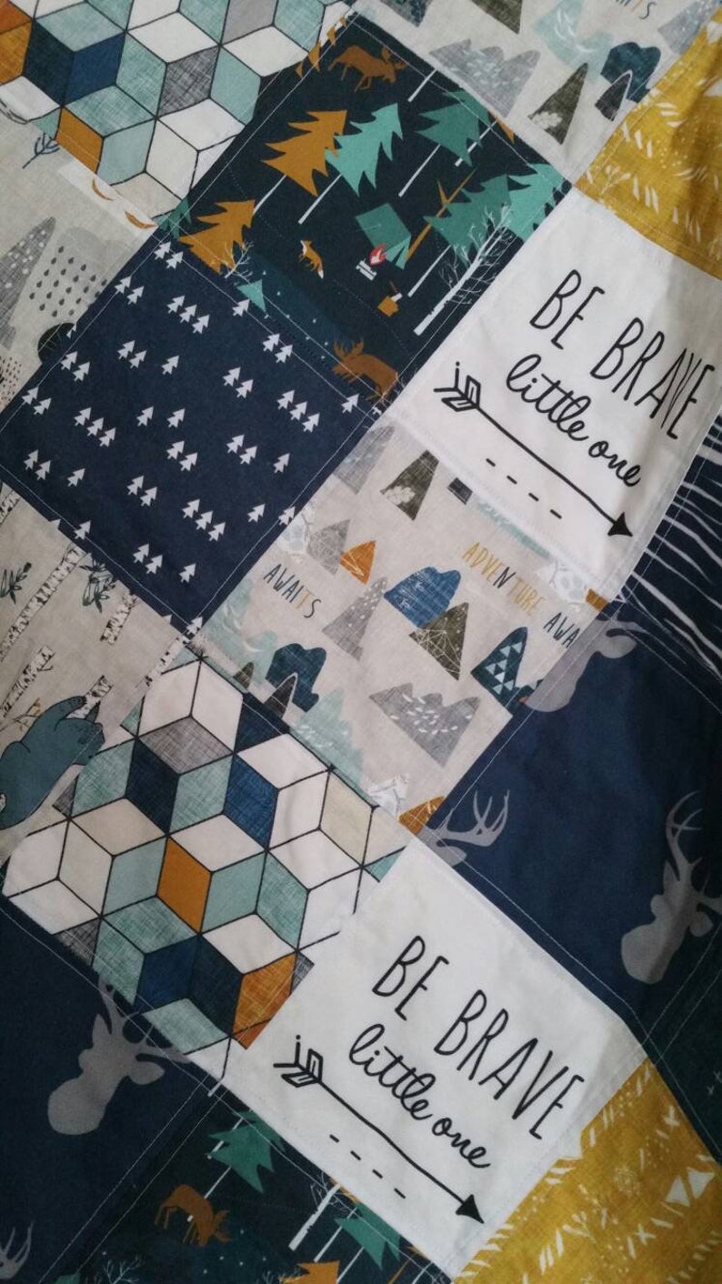 Woodland Boy Quilt Baby Boy Quilt Adventure Quilt Deer Etsy