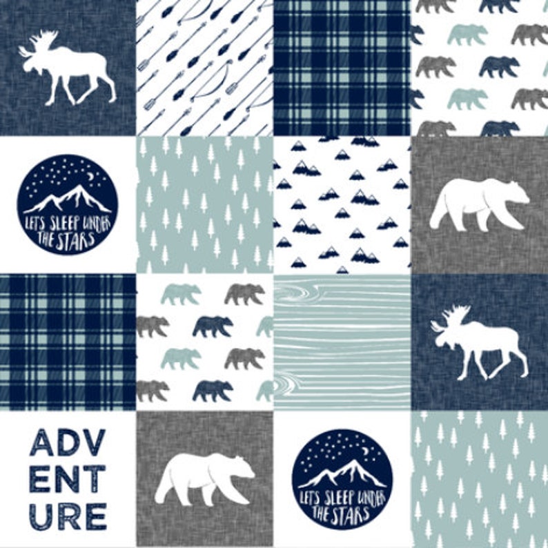 Baby Boy Quilt Woodland Nursery Bedding Wilderness Adventure Etsy