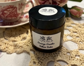 Grass fed Whipped Tallow Balm-Orange/Vanilla, skin moisturizer, all natural, non-toxic skincare