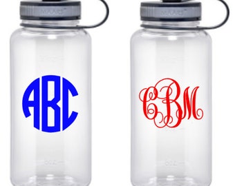 Monogram and Initial Wide Mouth 34oz Sport Water Bottle- Many style and color options available!