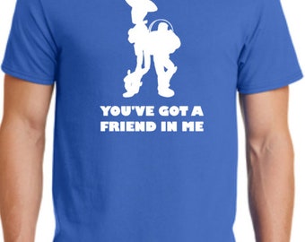 Woody and Buzz Lightyear - You've Got a Friend in Me - Family Vacation T-shirts. Available in Adult and Youth. Custom orders upon request.
