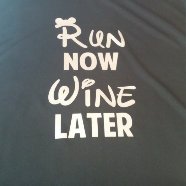 Run Now Wine Later- Wine and Dine Race Tank Tops-With Silver or Gold Glitter Vinyl