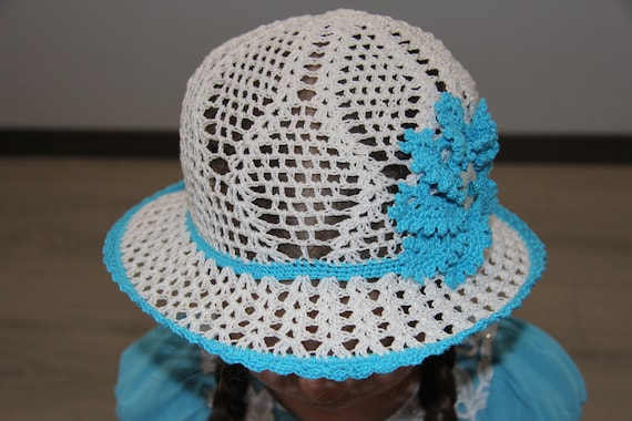 baby girl white sun hat