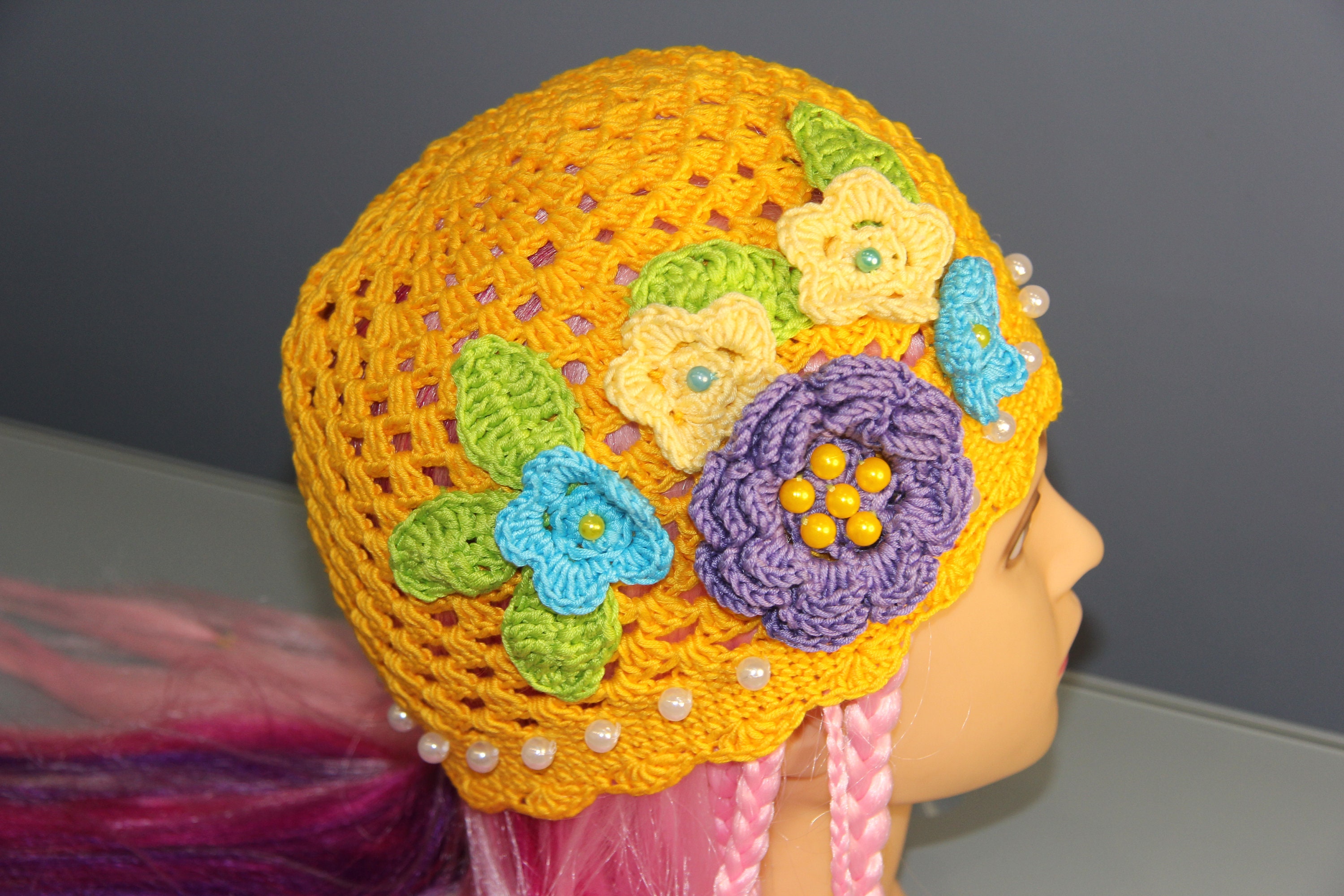 Yellow Flower Visor - Etsy