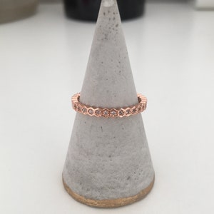 Rose Gold Plated CZ Stone Stacking Ring. Gold plated crystal cubic zirconia