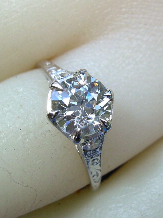 Earth mined European cut Diamond Art Deco Engagem… - image 4