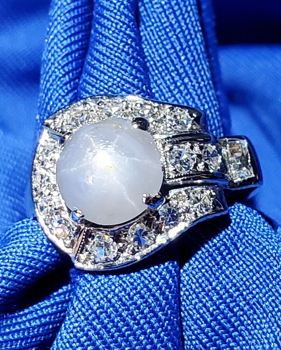 Earth mined 2.75 carat Star Sapphire Diamond Art … - image 2
