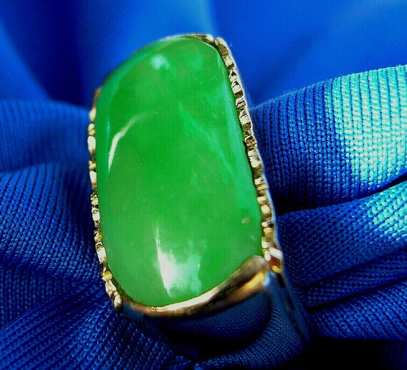 Genuine Earth mined Jade Antique Ring Unique Desi… - image 2