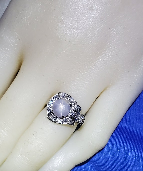 Earth mined 2.75 carat Star Sapphire Diamond Art … - image 8