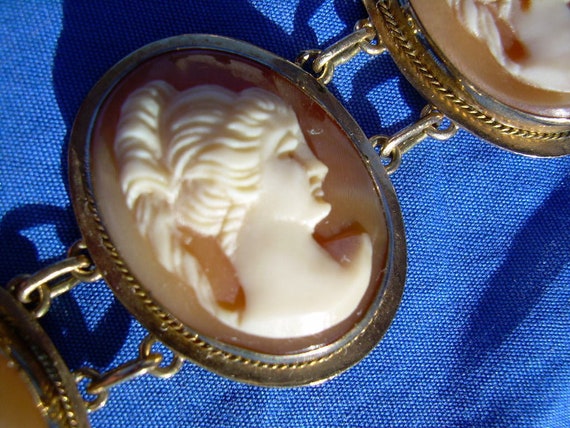 Genuine Antique Pictorial Cameo Solid 14k Rose Go… - image 6