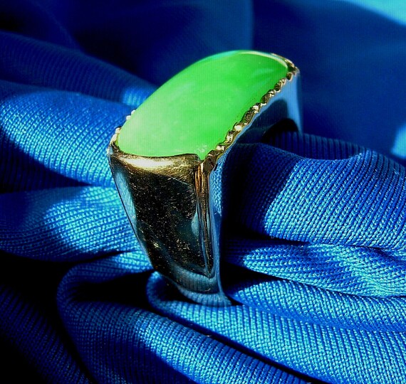 Genuine Earth mined Jade Antique Ring Unique Desi… - image 4