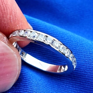 Art Deco Diamond Eternity Band: Antique Platinum Wedding Ring