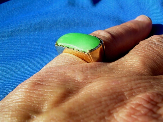 Genuine Earth mined Jade Antique Ring Unique Desi… - image 9