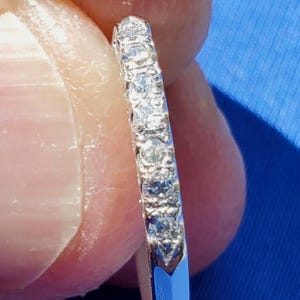 Art Deco Diamond Platinum Wedding Band - Antique Flapper Style