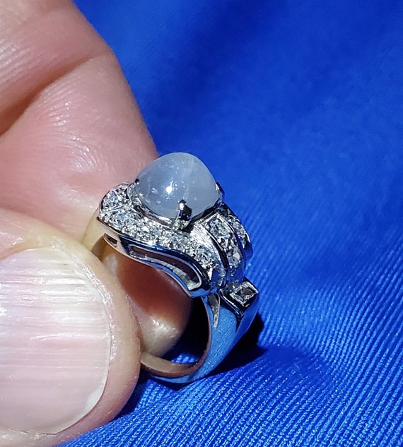 Earth mined 2.75 carat Star Sapphire Diamond Art … - image 4