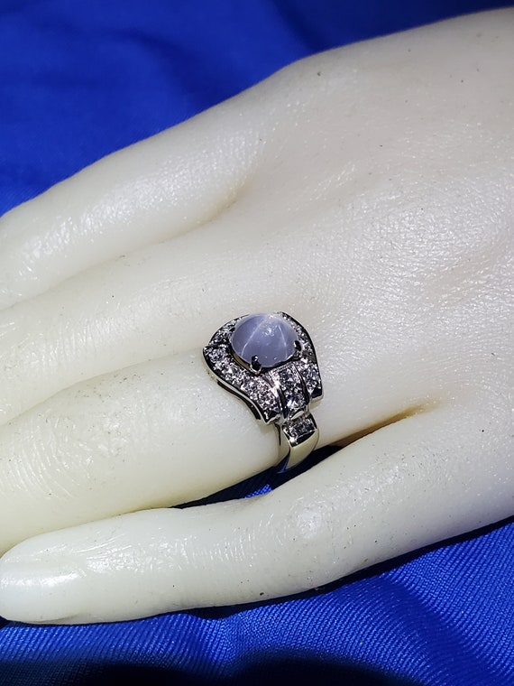 Earth mined 2.75 carat Star Sapphire Diamond Art … - image 9