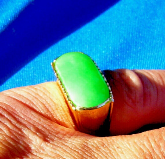 Genuine Earth mined Jade Antique Ring Unique Desi… - image 6