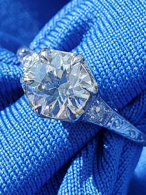Earth mined European cut Diamond Art Deco Engagem… - image 10